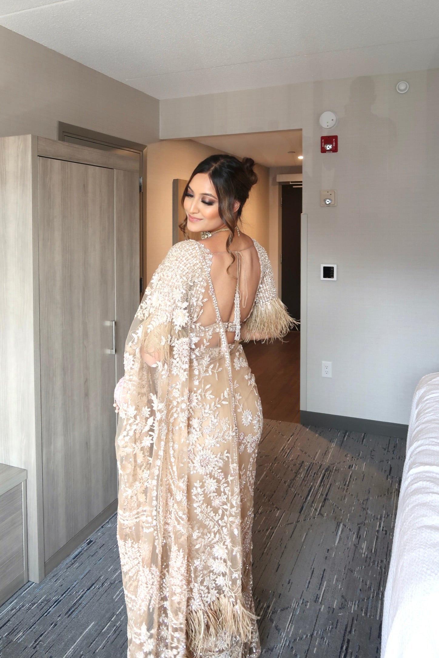 Lavanya with feather detailing