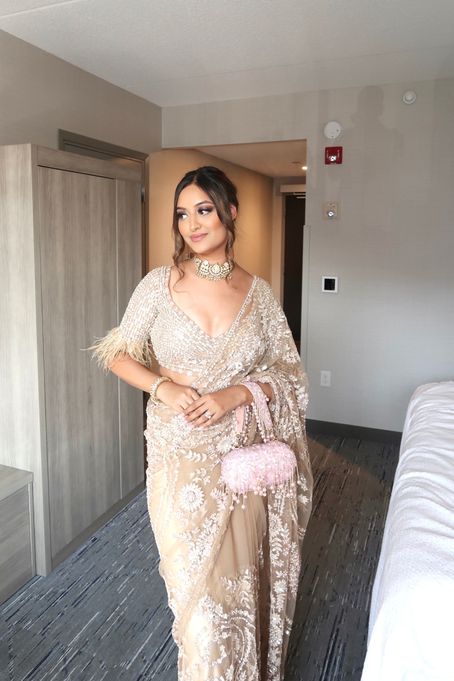 Lavanya with feather detailing