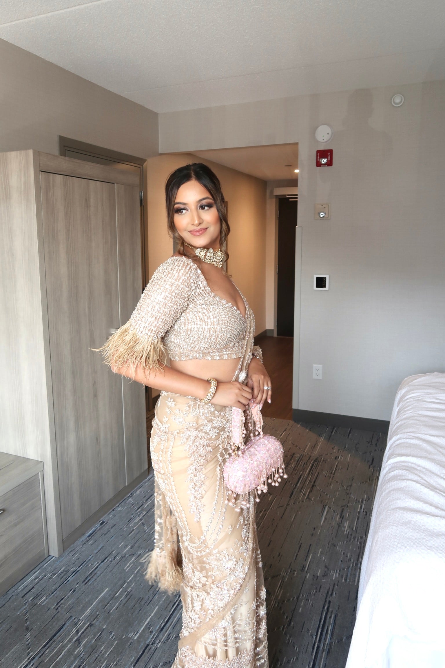 Lavanya with feather detailing