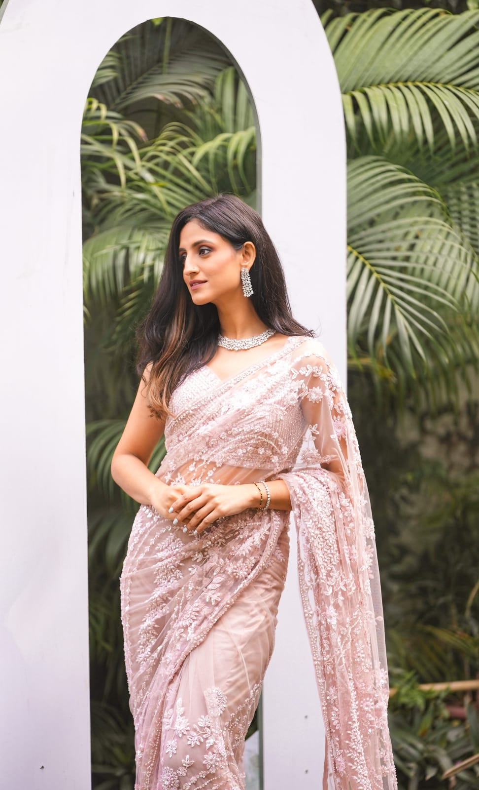 Cassie in powder pink