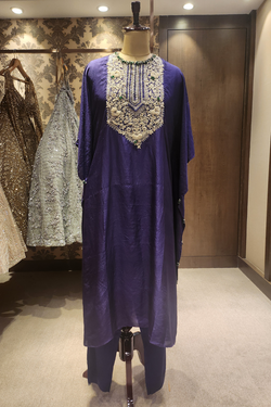 Purple kaftan with pants set