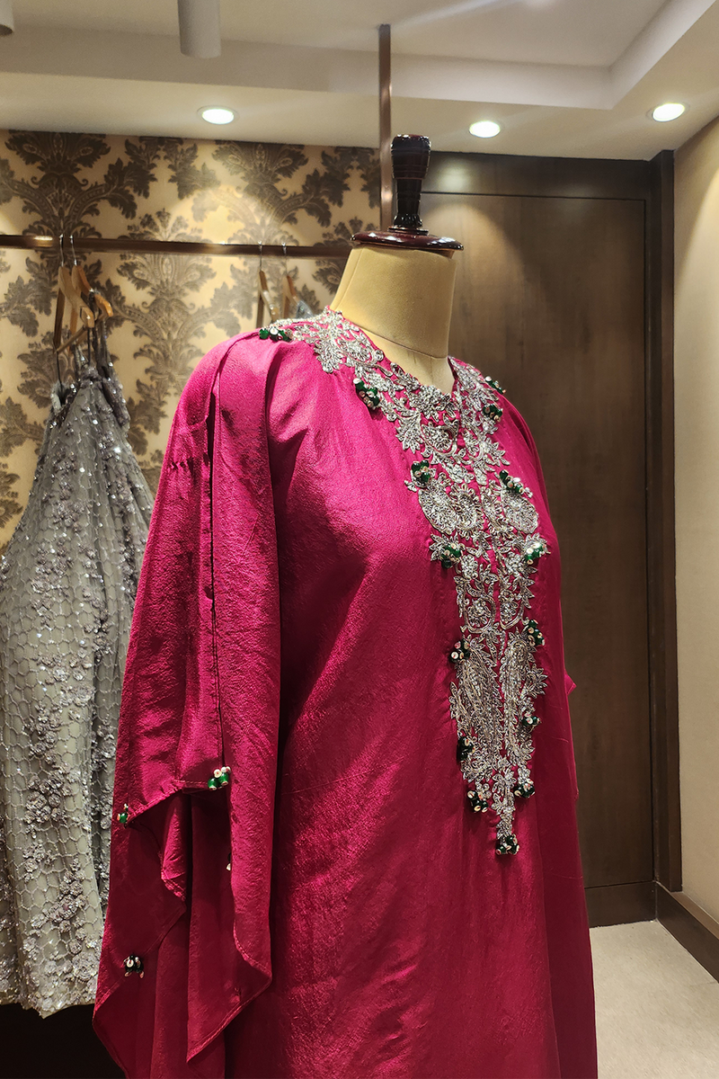 Rani pink kaftan with pants set