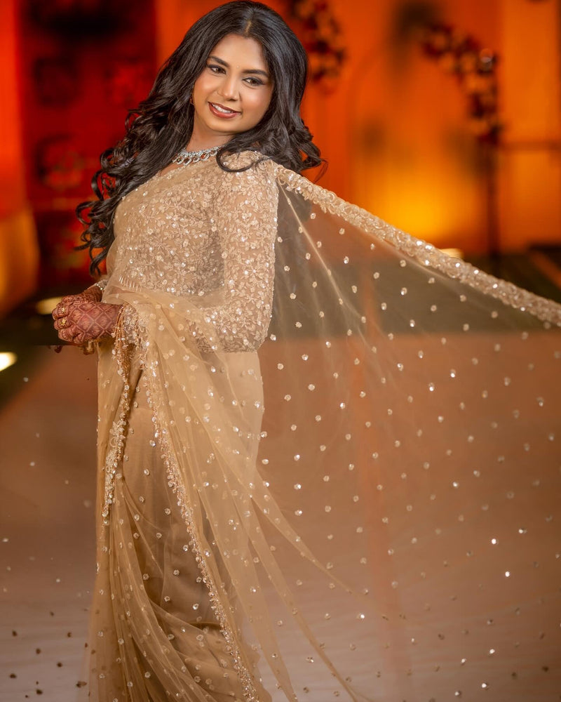 Dhivyadharshini Karthikeyan wearing the Melisa
