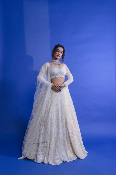 Buy Luna Ivory Lehenga Online | Rouje – Rouje
