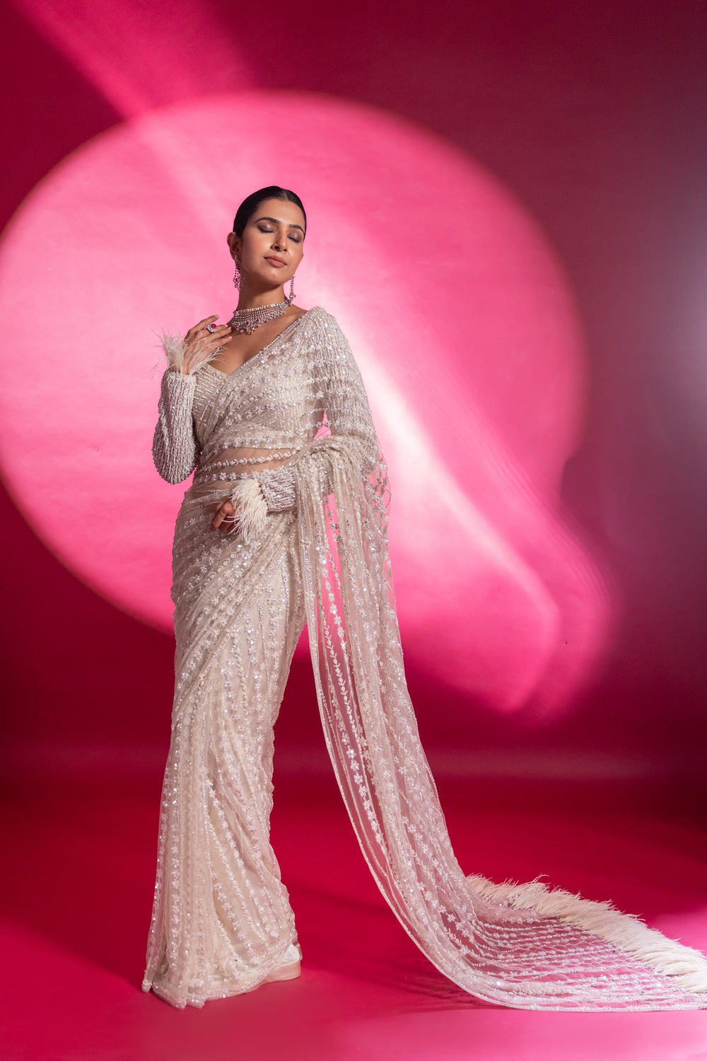 Meher Mirage Rosé Saree main image 1